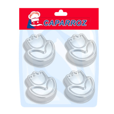 Mini Tulip Aluminum Cake Mold – Set of 4 (9 x 4 cm) by Caparroz – Oven-Safe & Food-Grade